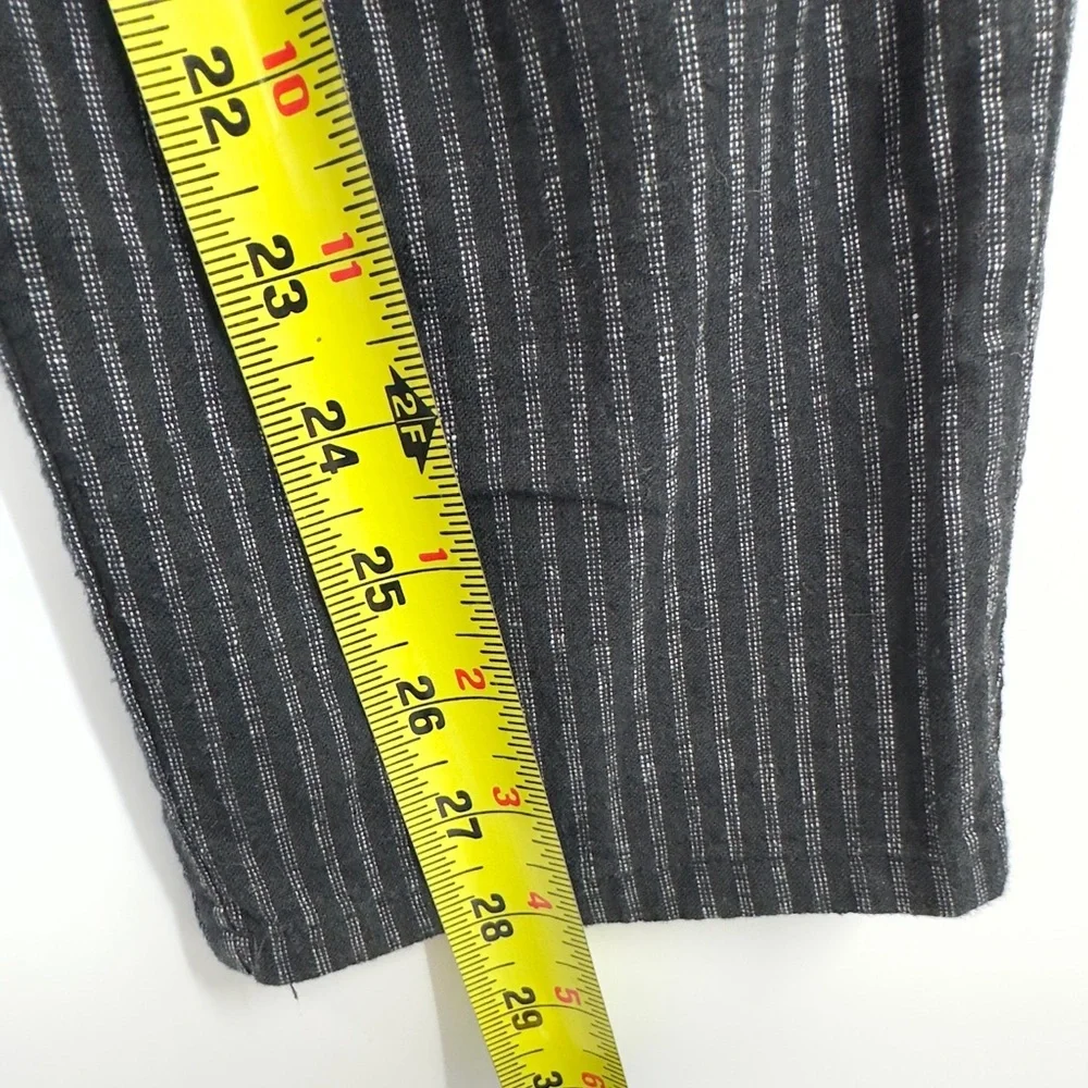 Sundance Pants Womens 4 Amelia Linen Blend Pinstripe Pleated Academia Goth - Picture 9 of 10